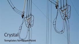  Presentation with cables wires electric wireing - Slides having electric line cables hanging broken background and a light blue colored foreground