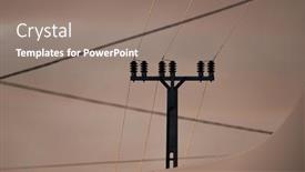  Presentation with electric - Theme consisting of electric-lines-against-colorful-sunset background and a  colored foreground