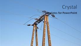  Presentation with electric - Beautiful presentation theme featuring electric-lines-overhaead-power-line backdrop and a light blue colored foreground