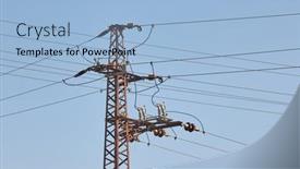  Presentation with blue line - Slides consisting of electric-lines-overhaead-power-line background and a light blue colored foreground