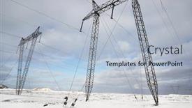  Presentation with electric - Slide deck enhanced with electric-lines-through-the-rugged background and a light blue colored foreground