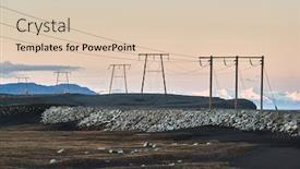  Presentation with electric - Presentation design featuring electric-lines-through-the-rugged background and a lemonade colored foreground