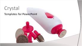  Presentation with manicure - Colorful theme enhanced with electric manicure and pedicure set backdrop and a white colored foreground