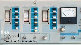  Presentation with scientific - Presentation enhanced with green island cloudscape above background and a gray colored foreground