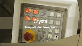  Presentation with measure equipment - Cool new PPT theme with electric meter - measure equipment in factory backdrop and a coral colored foreground