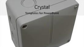  Presentation with plastic - Theme with electric meter - plastic installation box on white background and a light gray colored foreground