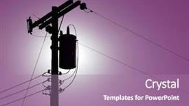  Presentation with power lines - Slide deck consisting of electric meter - silhouette power lines back lit background and a coral colored foreground