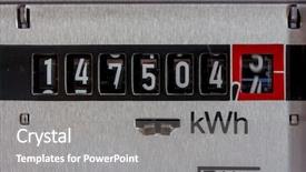  Presentation with electric meter - PPT theme enhanced with electric meter background and a gray colored foreground
