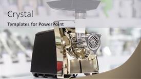  Presentation with electric retail - Amazing presentation theme having electric-mincer-or-grinder backdrop and a light gray colored foreground