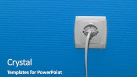  Presentation with outlet - Cool new presentation with electric outlet on blue wall backdrop and a  colored foreground