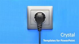  Presentation with electric cable - Audience pleasing presentation theme consisting of electric outlet with cable connected backdrop and a  colored foreground