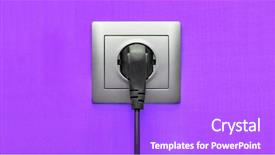  Presentation with electric cable - PPT theme having electric outlet with cable connected background and a light blue colored foreground