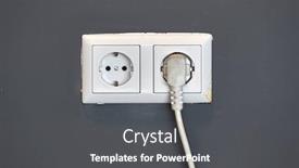  Presentation with electric cable - Slide deck featuring electric-outlet-with-cable-connected background and a dark gray colored foreground