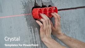  Presentation with outlet - Presentation theme featuring electric outlet with laser level background and a  colored foreground