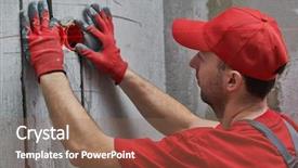  Presentation with electric - Presentation theme with electric outlet with laser level background and a  colored foreground