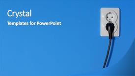 Presentation with electric - Presentation having electric outlets on a blue background and a teal colored foreground