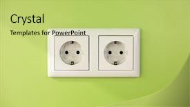  Presentation with outlet - Presentation theme having electric outlets on green wall background and a yellow colored foreground