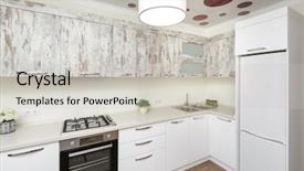  Presentation with fridge - Theme consisting of electric oven fridge clean design background and a light gray colored foreground