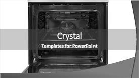  Presentation with open door - Cool new PPT theme with electric oven with open door backdrop and a dark gray colored foreground