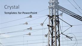  Presentation with railway - Slides having electric-overhead-of-an-electrified background and a light blue colored foreground