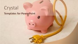  Presentation with piggy bank - Presentation theme consisting of electric-piggy-bank-a-piggy background and a  colored foreground