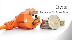  Presentation with euro - Slide deck featuring electric-plug-and-euro-coins background and a white colored foreground