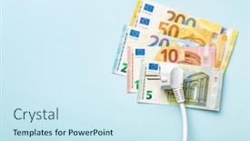  Presentation with electric - Slides having electric-plug-and-euro-money background and a cool aqua colored foreground