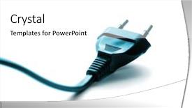  Presentation with water drops in blue tone - Presentation design having electric plug in blue tone background and a white colored foreground