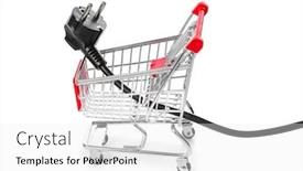  Presentation with electric - Cool new PPT layouts with electric-plug-in-shopping-cart backdrop and a white colored foreground