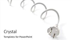  Presentation with electric - Cool new presentation design with electric plug isolated on white backdrop and a white colored foreground