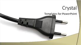  Presentation with electric - Colorful presentation design enhanced with electric plug isolated backdrop and a white colored foreground