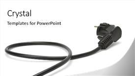  Presentation with power plug - Presentation theme having electric plug isolated background and a white colored foreground
