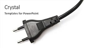  Presentation with power plug - Beautiful PPT theme featuring electric plug isolated backdrop and a white colored foreground