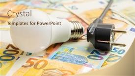  Presentation with light bulb - Slide deck having electric-plug-light-bulb background and a lemonade colored foreground