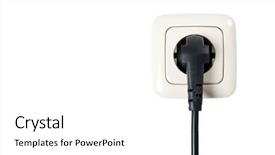  Presentation with power plug - Audience pleasing theme consisting of electric plug on white background backdrop and a white colored foreground