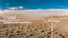  Presentation with electric pole - Theme having old electric pole and desert background and a coral colored foreground