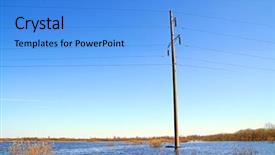  Presentation with electric pole - Slides having electric pole in water background and a light blue colored foreground