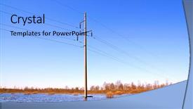  Presentation with electric pole - Beautiful theme featuring electric pole in water backdrop and a light blue colored foreground