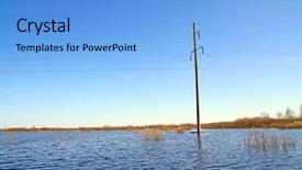  Presentation with electric pole - Audience pleasing PPT layouts consisting of electric pole in water backdrop and a light blue colored foreground