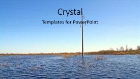  Presentation with electric pole - PPT theme enhanced with electric pole in water background and a light blue colored foreground