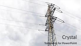  Presentation with electric pole - PPT layouts consisting of electric pole on sky background background and a  colored foreground