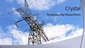  Presentation with electric pole - Beautiful PPT theme featuring electric pole on sky background backdrop and a  colored foreground