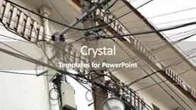  Presentation with electric pole - Colorful theme enhanced with electric pole with wires backdrop and a gray colored foreground