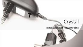  Presentation with power - Cool new theme with power adapter on white background backdrop and a white colored foreground