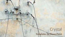  Presentation with old house - Audience pleasing presentation design consisting of electric-power-cables-sticking-out backdrop and a lemonade colored foreground