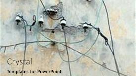  Presentation with power cable electri - Theme with electric-power-cables-sticking-out background and a soft green colored foreground