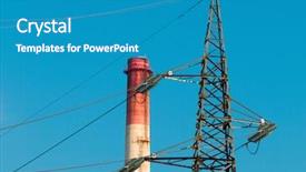  Presentation with power lines - PPT theme with electric power lines and chimney background and a  colored foreground