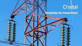  Presentation with power lines - Theme featuring electric power-lines background and a teal colored foreground