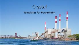  Presentation with electric plant - Slide deck having electric power plant queens - view background and a teal colored foreground