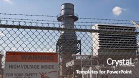  Presentation with electric plant - Beautiful presentation featuring public distribution system - electric power plant backdrop and a dark gray colored foreground